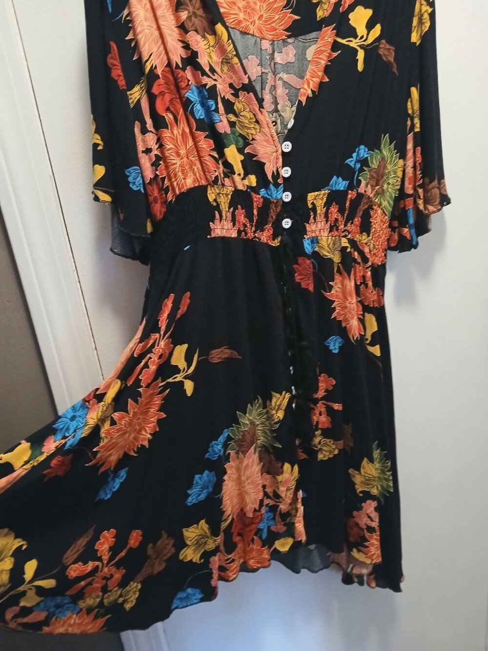 Lightweight Floral Sundress with Tassels